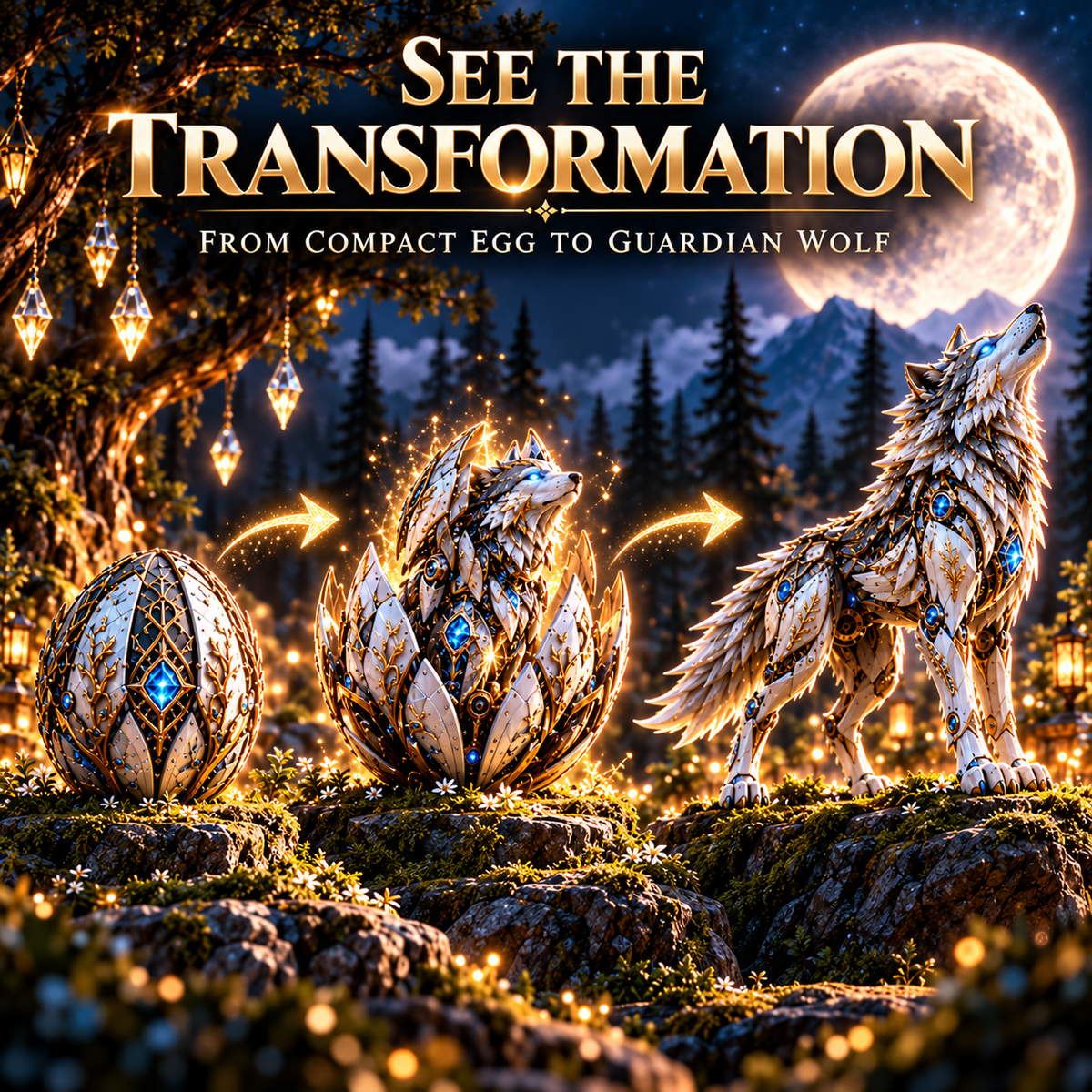 🥚🐺 2-in-1 Transforming Mechanical Wolf Egg – Forest Guardian Figure