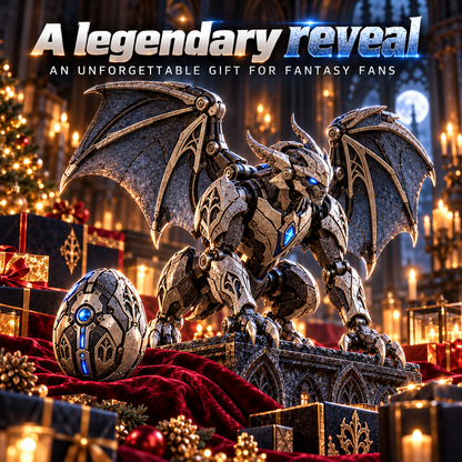 🥚⚙️ MechaGenesis Gothic Guardian Egg – Transforming Mechanical Gargoyle with Gothic Wings & Icy Blue Core 🦇💎