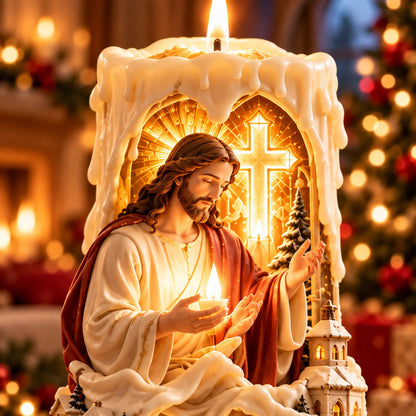🔥LAST DAY 50%✝️✨ Jesus Light of Faith™ – 3D Jesus Nativity Scented Candle with Glowing Cross | Christian Christmas Gift of Faith, Hope & Love