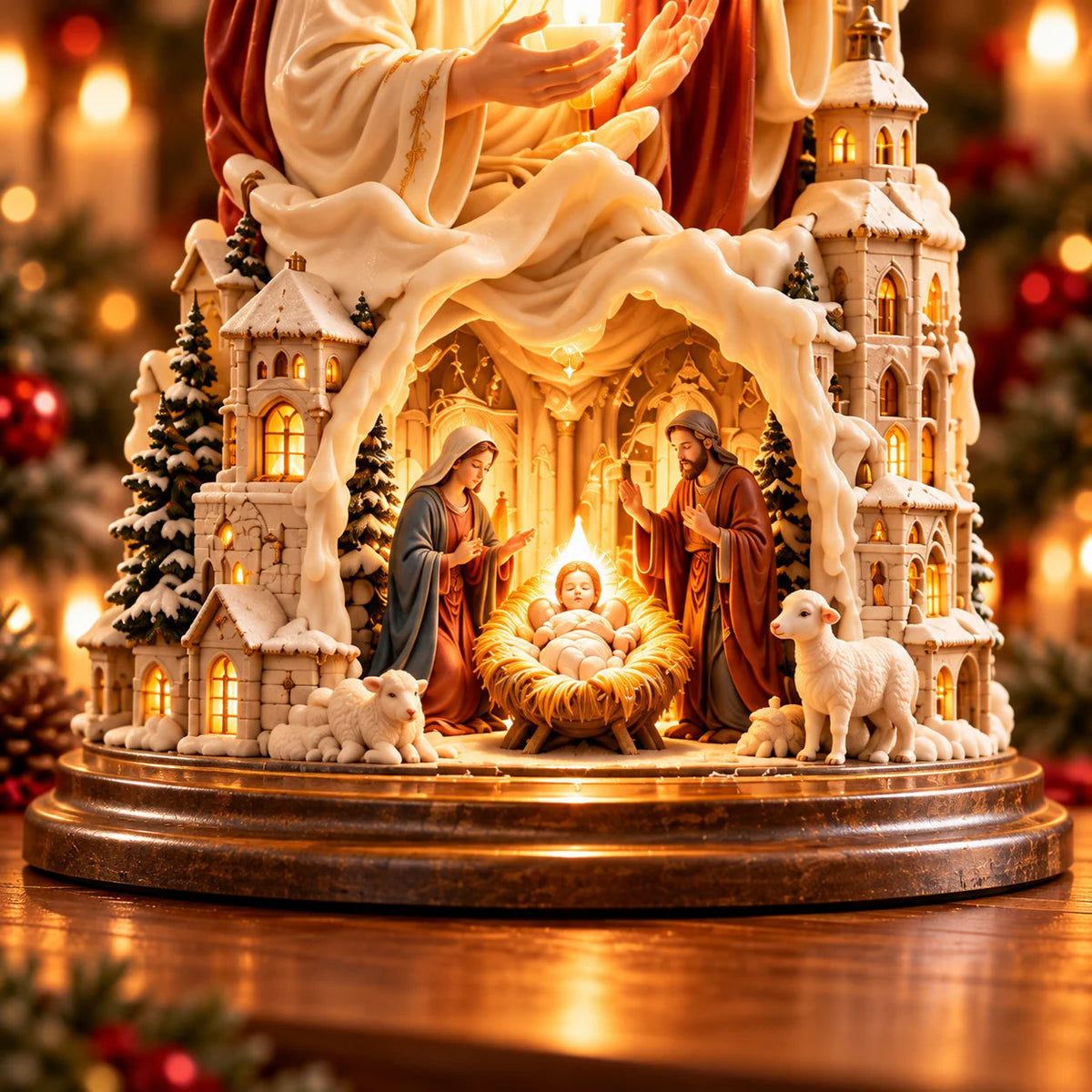 🔥LAST DAY 50%✝️✨ Jesus Light of Faith™ – 3D Jesus Nativity Scented Candle with Glowing Cross | Christian Christmas Gift of Faith, Hope & Love