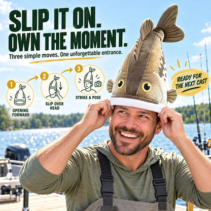🔥LAST DAY 50%🐟 Funny 3D Fish Hat — Funny Fishing Gift for Anglers, Lake Days & Parties