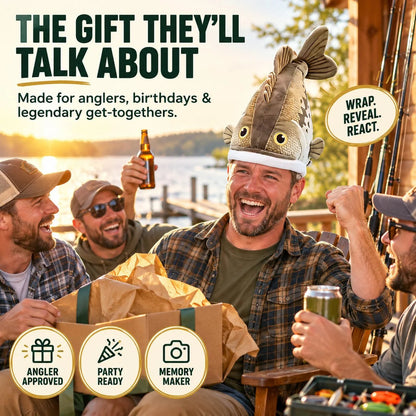 🔥LAST DAY 50%🐟 Funny 3D Fish Hat — Funny Fishing Gift for Anglers, Lake Days & Parties