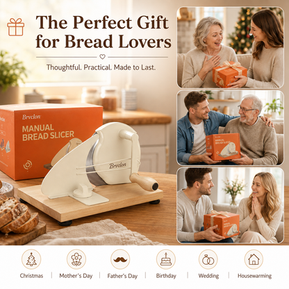 🍞 Adjustable Manual Bread Slicer – Hand Crank Cutter for Sourdough & Homemade Bread