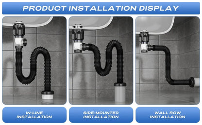 🚰 Bathroom Sink Drain Kit with Flexible Anti-Odor P-Trap