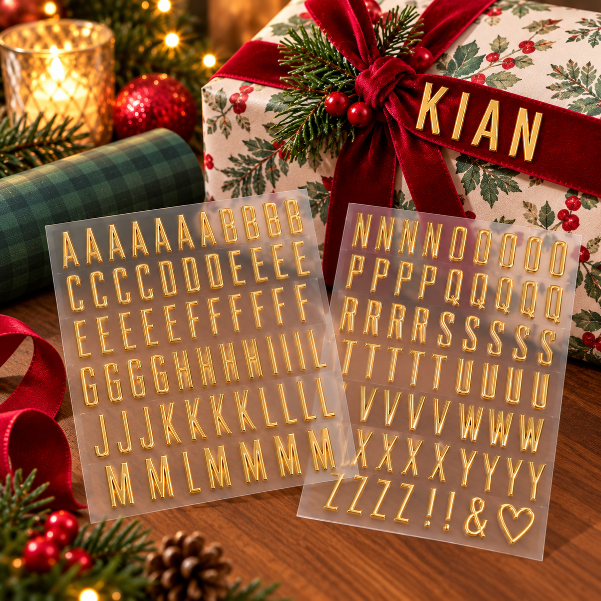 🎁✨ Personalized Gold Alphabet Stickers – Make Every Gift Extra Special!🎁3SETS(2PCS 1SET)