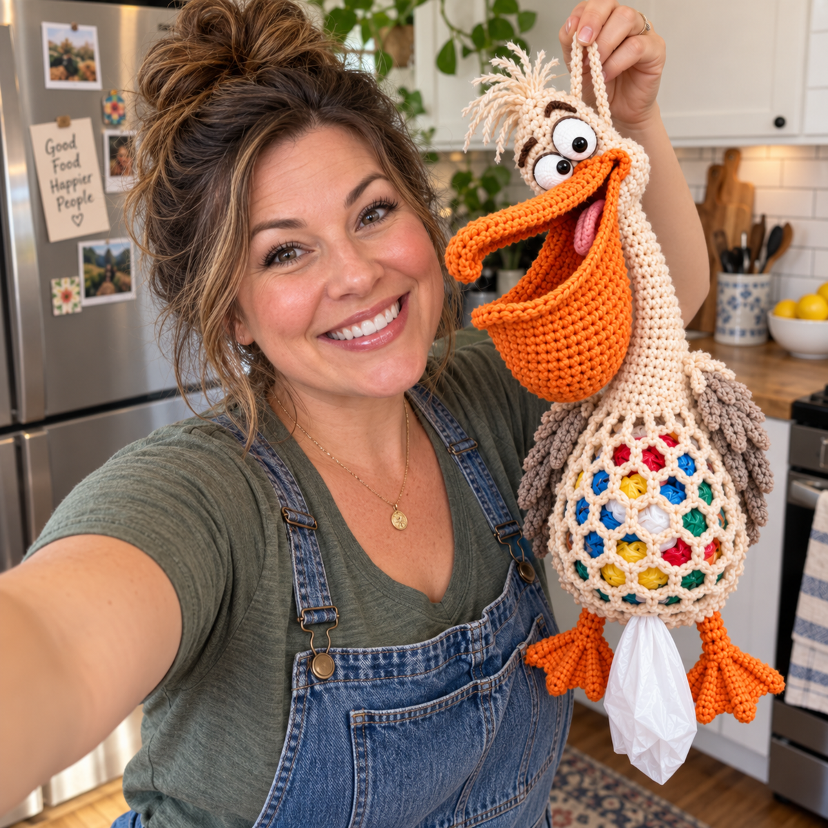 🔥Buy 3, Get 1 Free—Today Only 🔥🔥– 🌼 Cottage Harvest Keepers™ — Crochet Animal Bag Holder DIY Kit