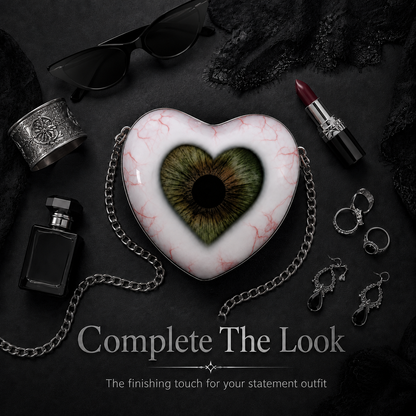 🖤Gothic Heart Eye Statement Crossbody Bag
