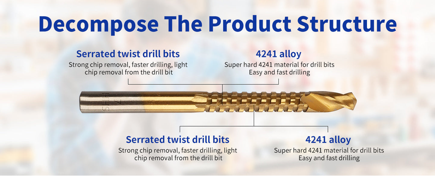 💪6-Piece 3–8mm Titanium Drill Bits⚡ Built for Metal, Wood & Plastic