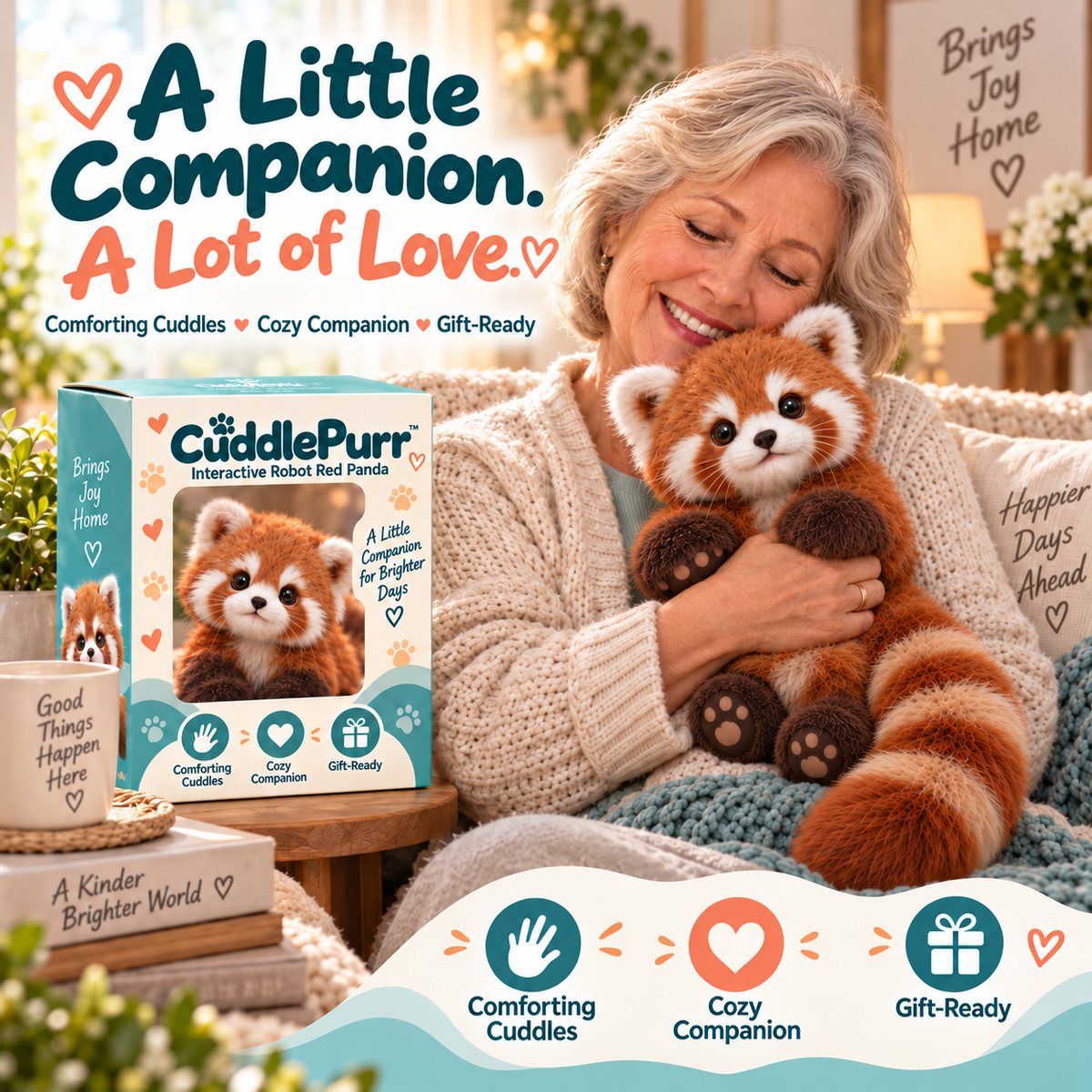🐾❤️ CuddlePurr™ Red Panda – Interactive Plush Companion | A Little Friend, A Lot of Love