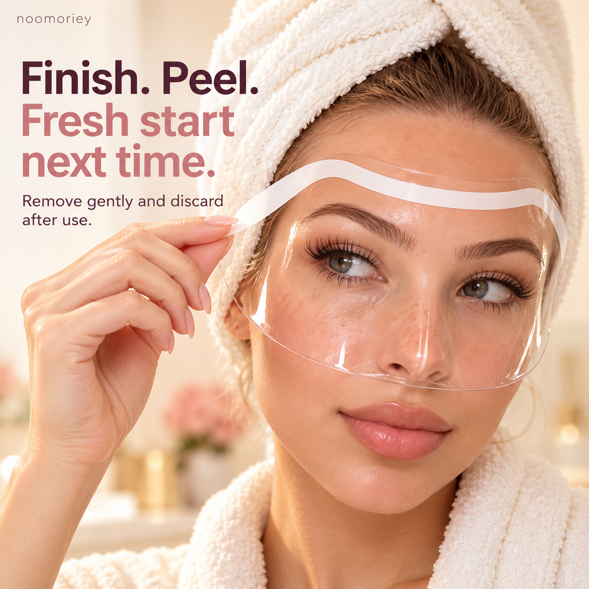 50-Pack Disposable Face Shields – Clear Adhesive Splash Guards for Hair Washing & Lash Care ✨
