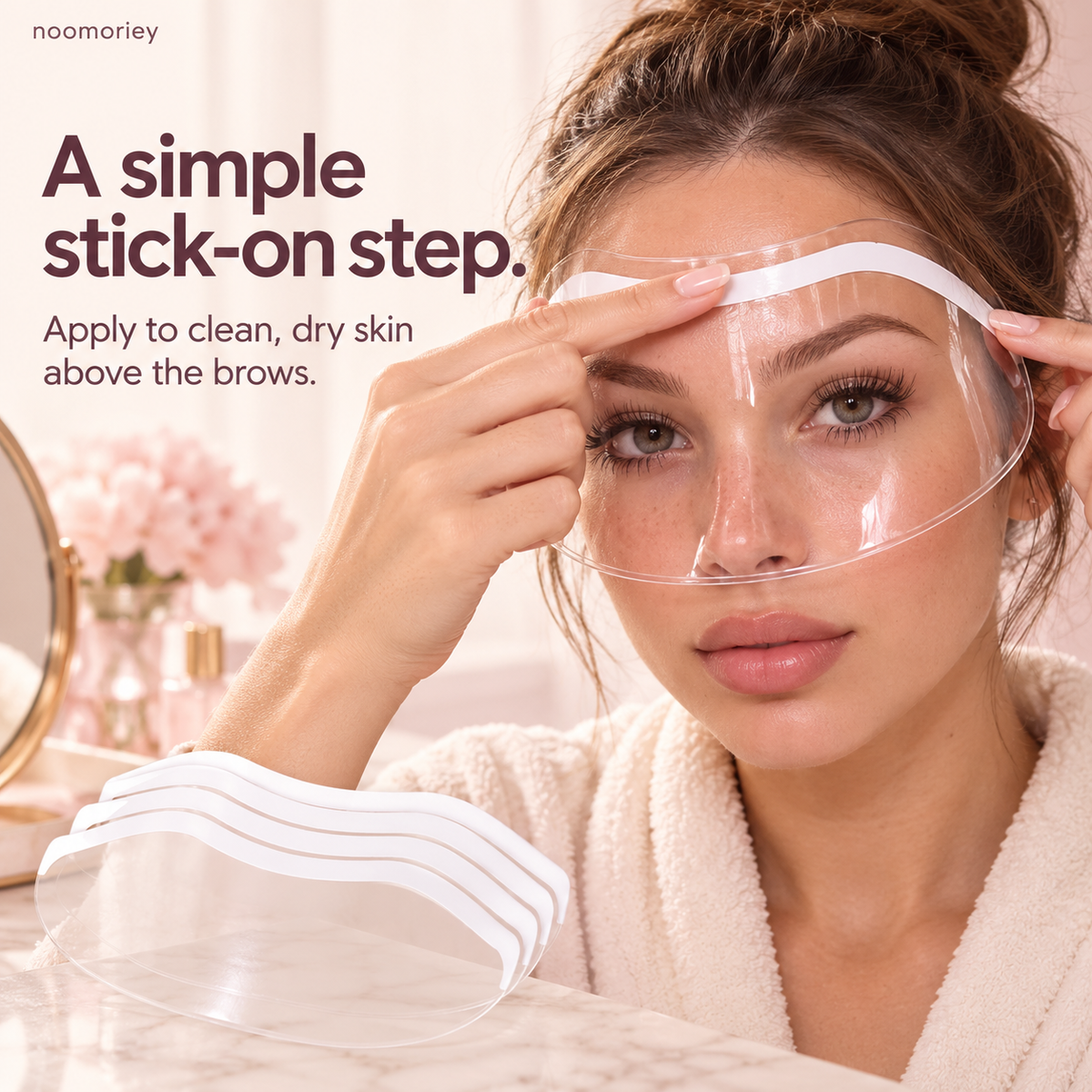 50-Pack Disposable Face Shields – Clear Adhesive Splash Guards for Hair Washing & Lash Care ✨