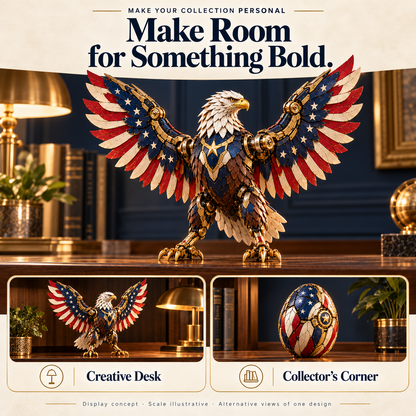 🥚🦅 American Eagle Transforming Egg – Stars & Stripes Mechanical Figure with Bold Wing Details