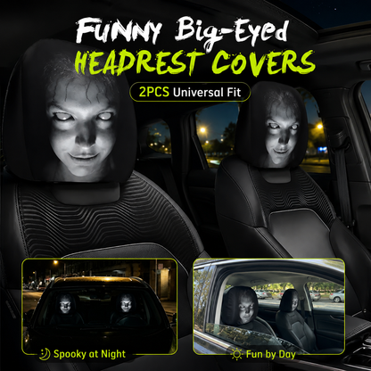 🔥Last Day Promotion😆Fear & Funny Car Headrest Covers – Universal Fit 2PCS🚗