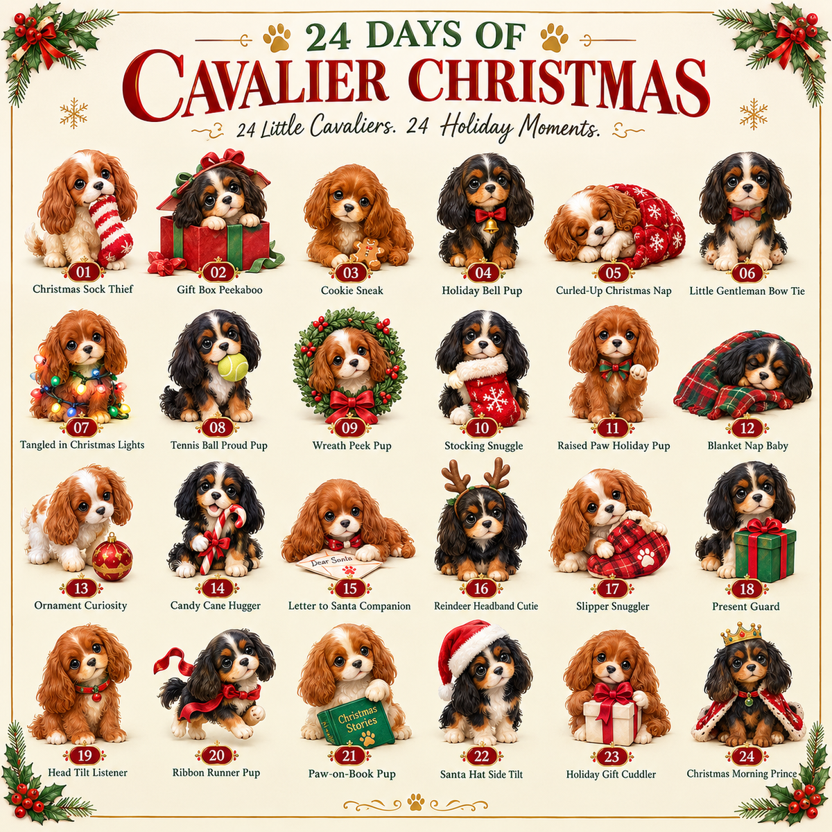 ⏰Limited Stock 50% OFF -🐶 24 Days of Cavalier Christmas Advent Calendar 2026 – 24 Collectible Cavalier Surprises