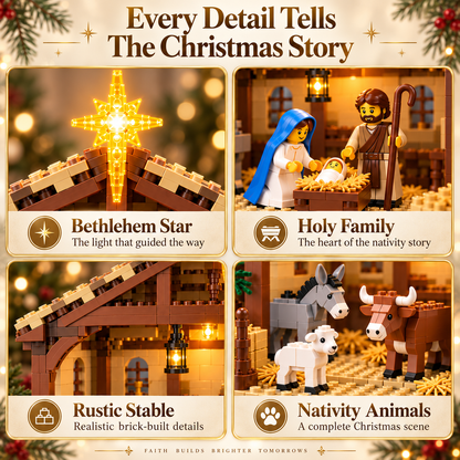 🎅Christmas Story Building Block Set – Nativity Scene Holiday Display✨