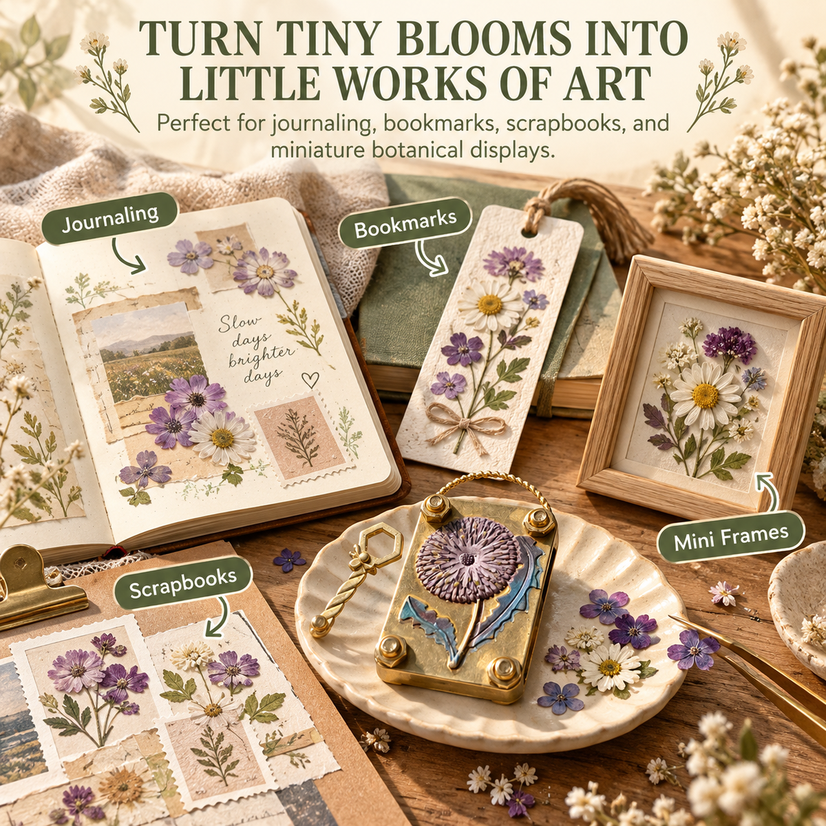 🌼 50% OFF Today! Mini Flower Press Keepsake for Tiny Blooms & Petals