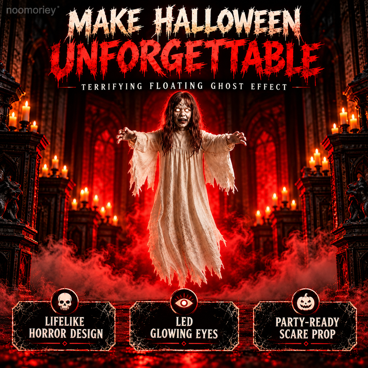 👻 Hauntdrone™ Ghost Girl & Demon Nun – Flying Halloween Scare Prop with Live Camera