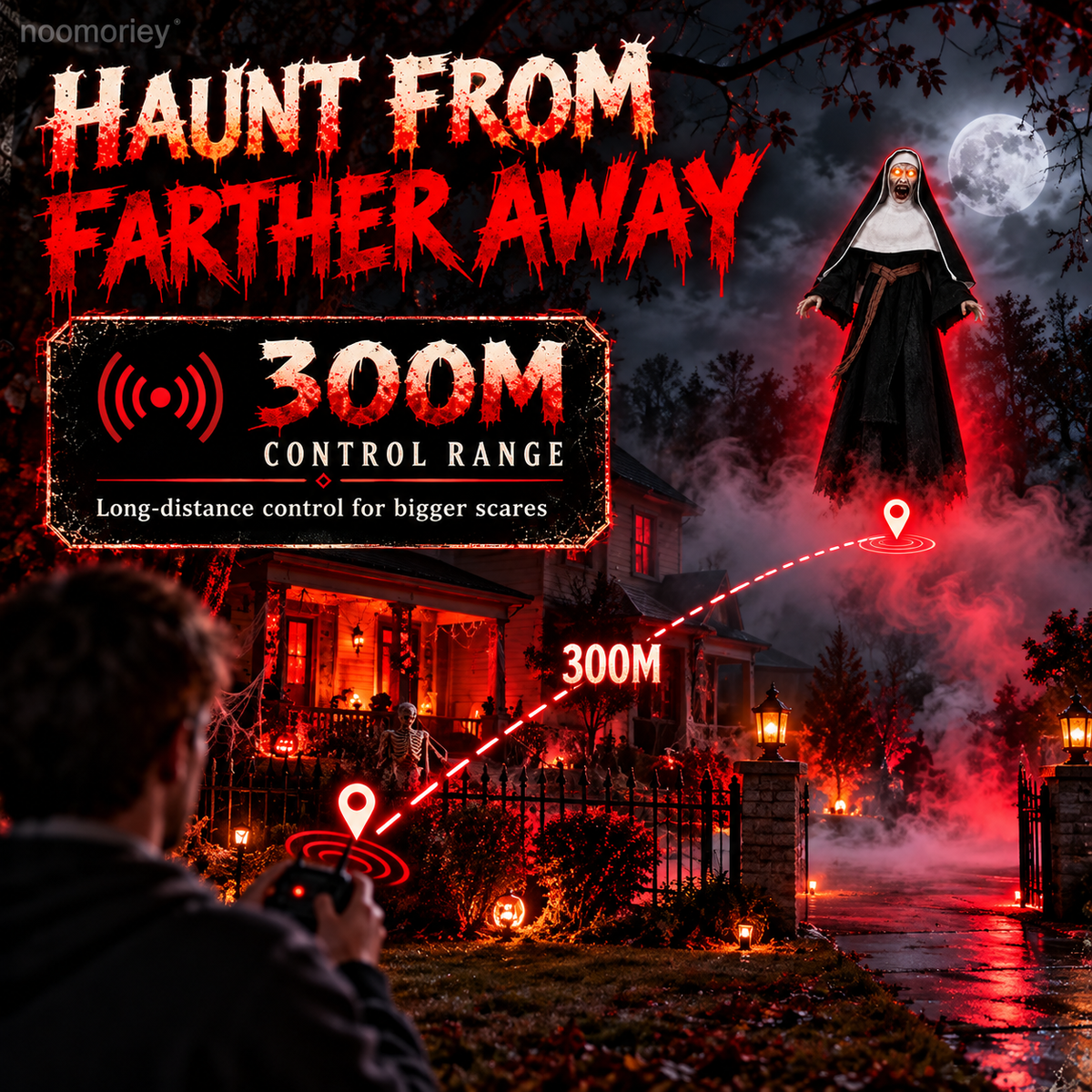 👻 Hauntdrone™ Ghost Girl & Demon Nun – Flying Halloween Scare Prop with Live Camera