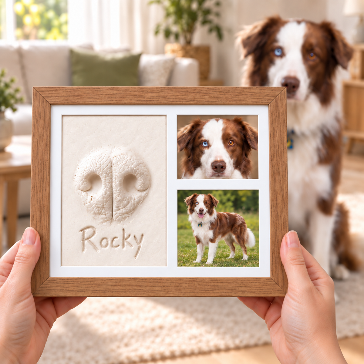 🐾 Pet Paw & Nose Print Keepsake Kit – Personalized Memory Frame