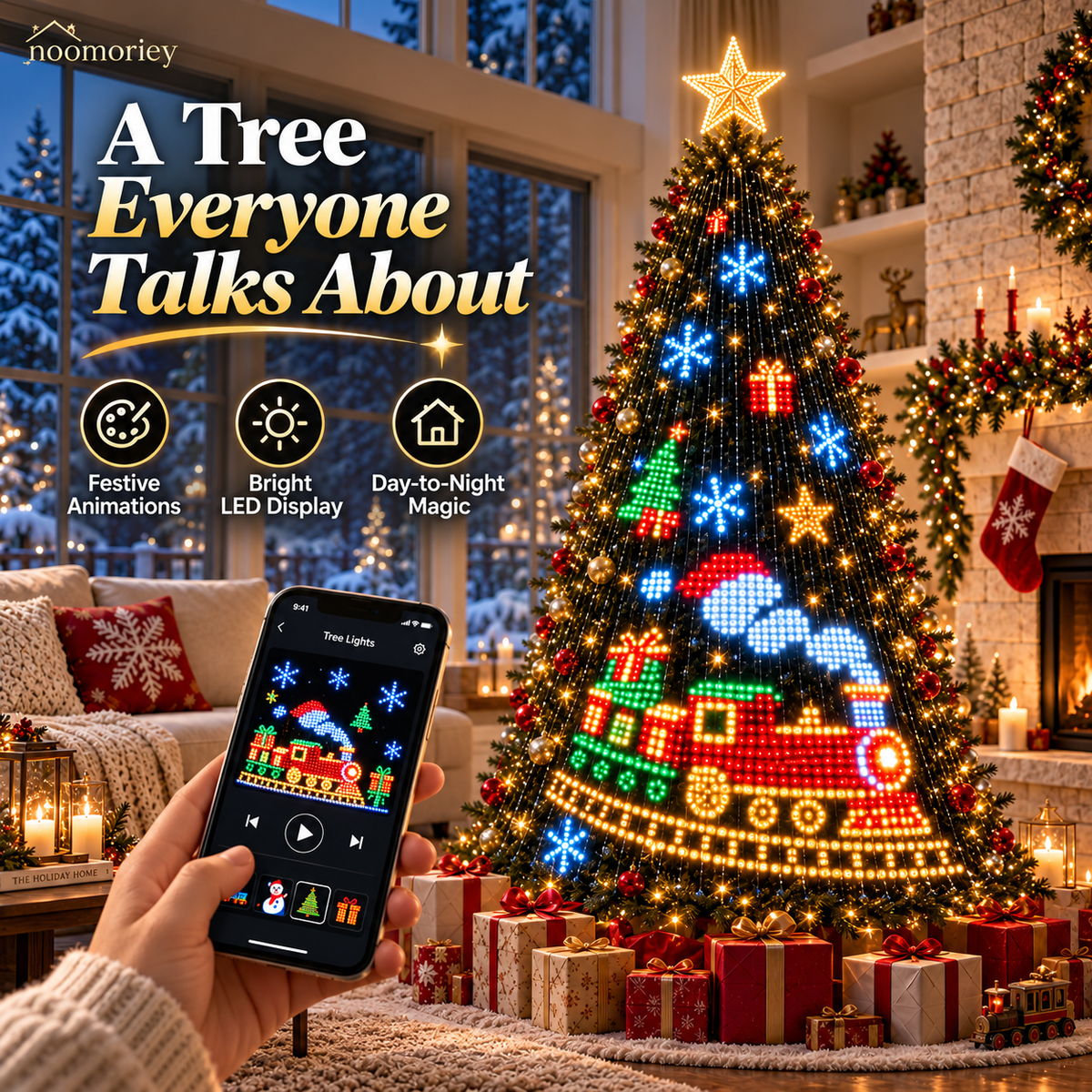 🎅Christmas Early Bird Offer 🎄✨ Smart App-Controlled Christmas Tree Lights
