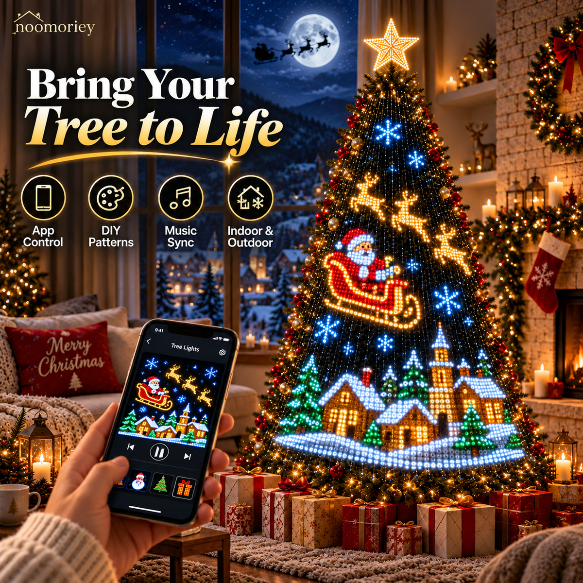 🎅Christmas Early Bird Offer 🎄✨ Smart App-Controlled Christmas Tree Lights