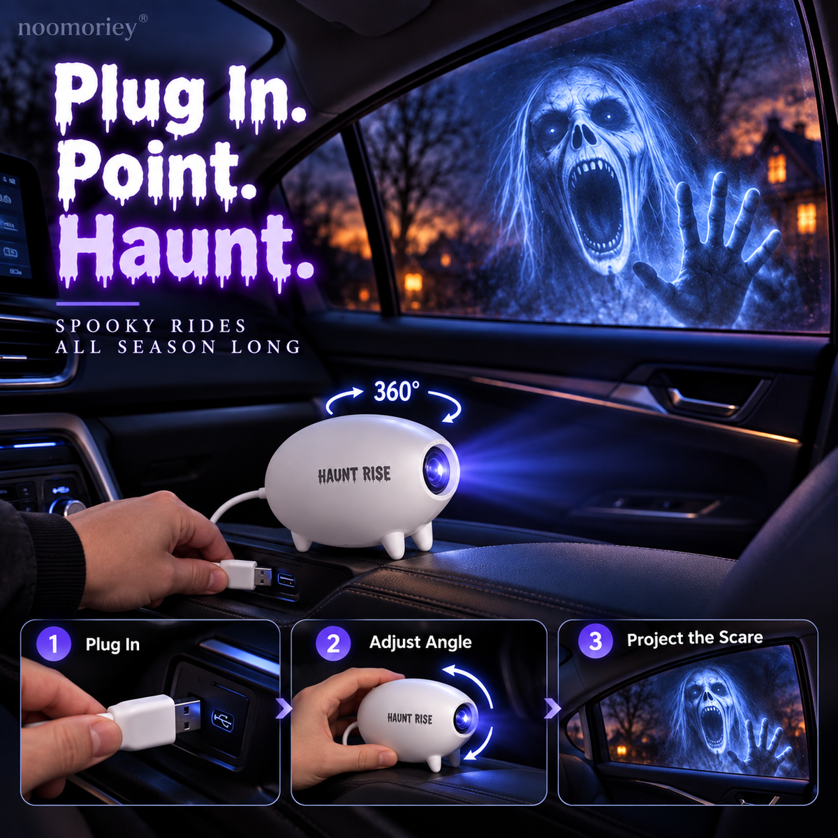 🎃🎃 Halloween Window Projector 👻 16 Spooky Films USB Powered Holiday Decor