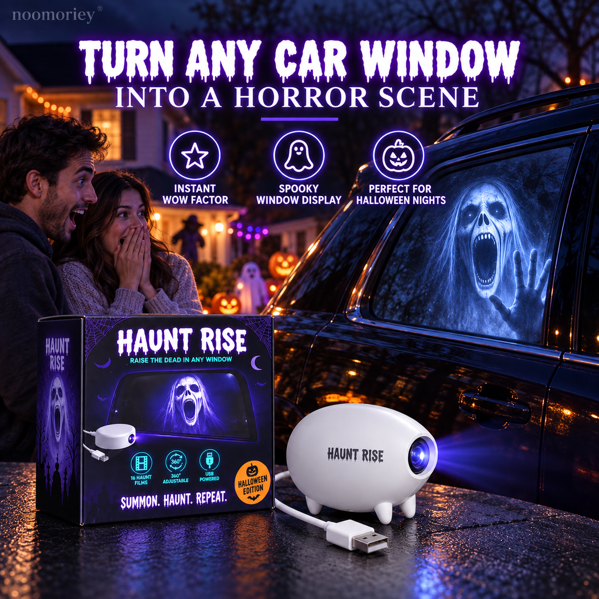🎃🎃 Halloween Window Projector 👻 16 Spooky Films USB Powered Holiday Decor