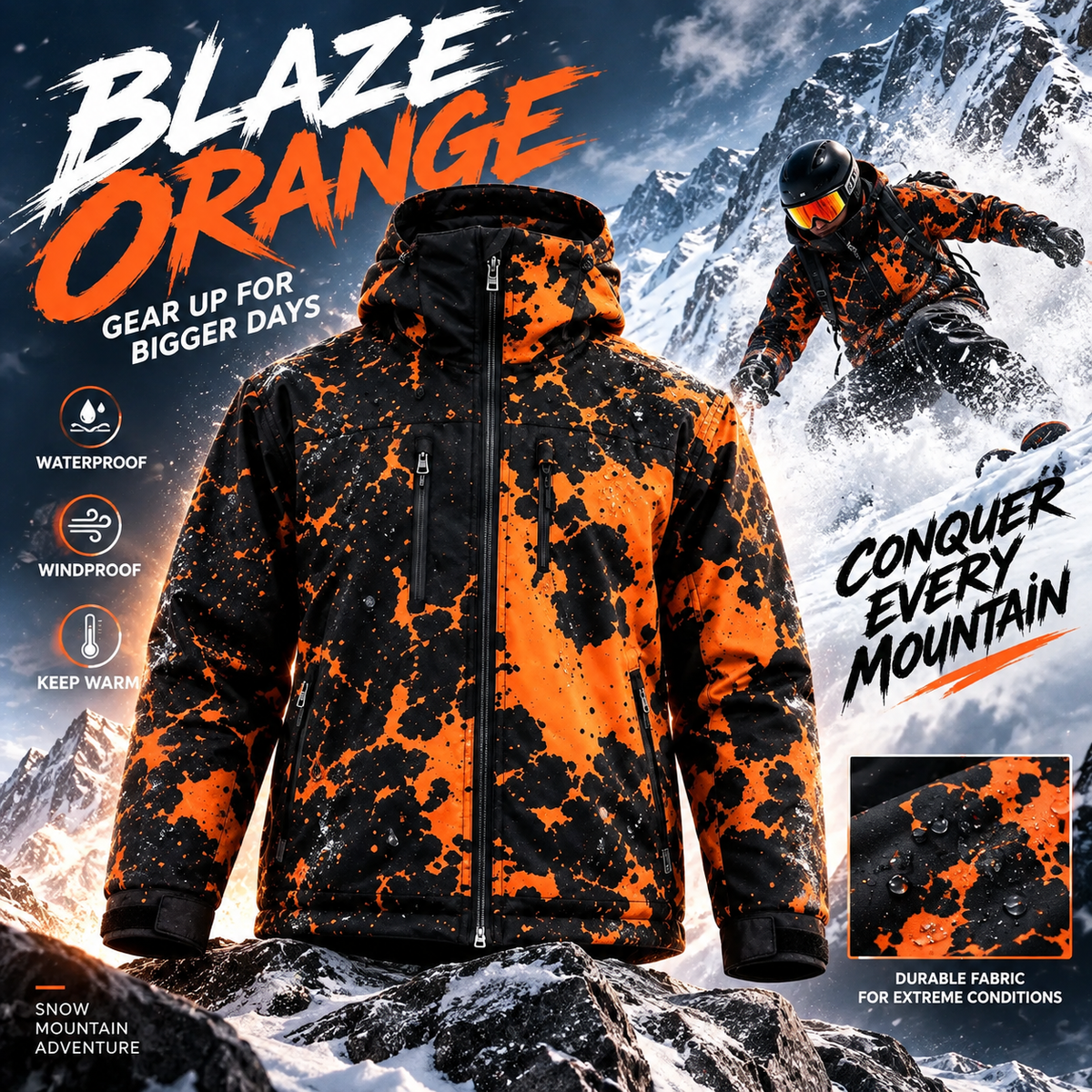 ❄️ Snow-Reactive Color-Changing Ski Jacket 🏂 Warm, Bold & Winter-Ready