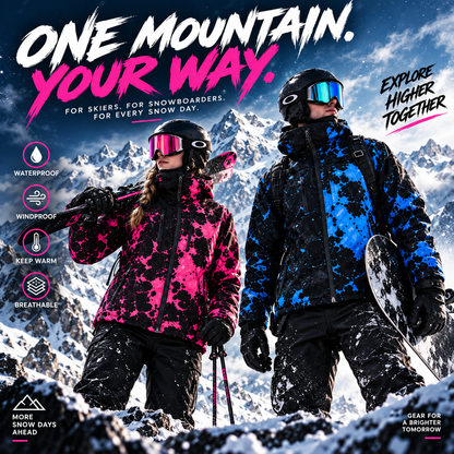 ❄️ Snow-Reactive Color-Changing Ski Jacket 🏂 Warm, Bold & Winter-Ready