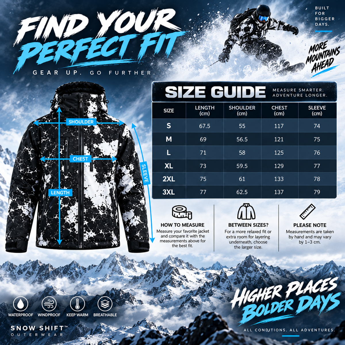 ❄️ Snow-Reactive Color-Changing Ski Jacket 🏂 Warm, Bold & Winter-Ready