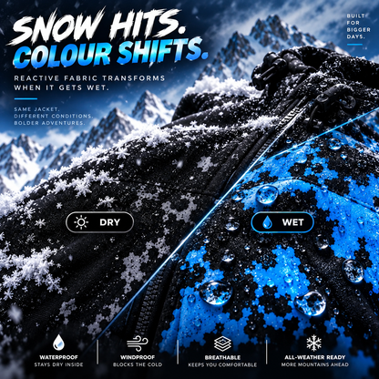 ❄️ Snow-Reactive Color-Changing Ski Jacket 🏂 Warm, Bold & Winter-Ready