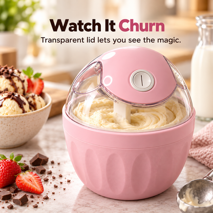 🍦 Mini Homemade Ice Cream Maker ✨ One-Touch Dessert Night Essential