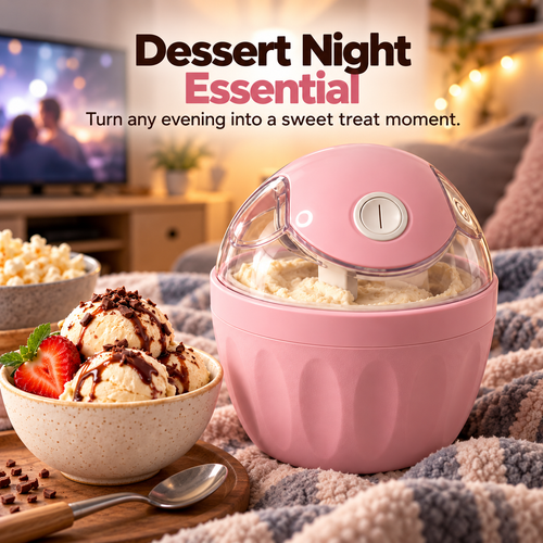🍦 Mini Homemade Ice Cream Maker ✨ One-Touch Dessert Night Essential