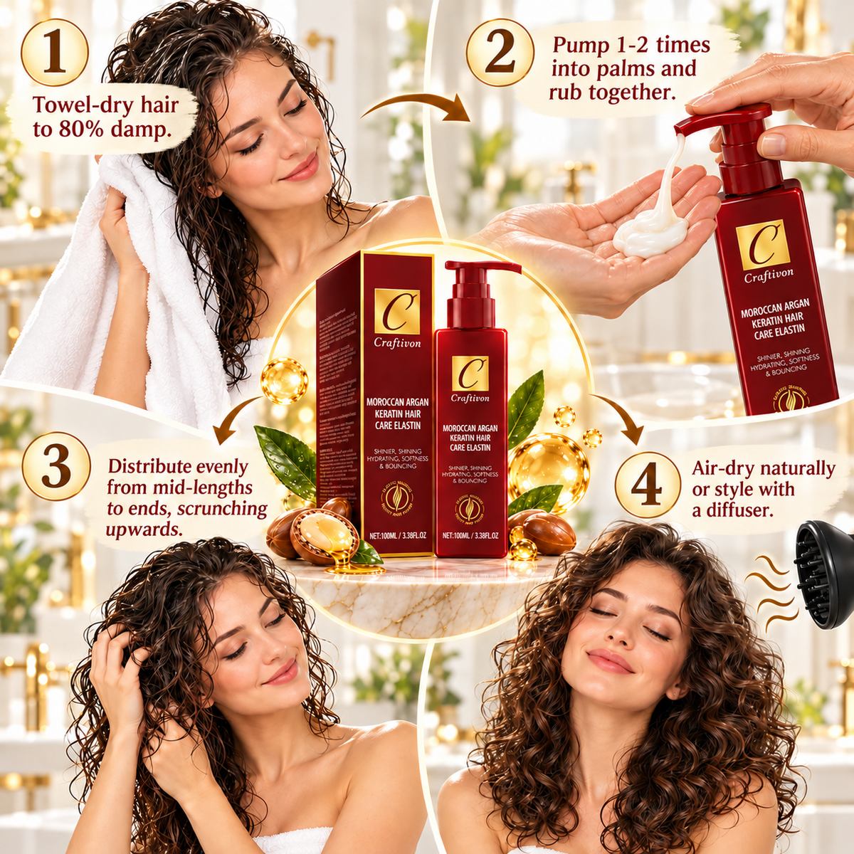 ❤️Argan & Avocado Curl Defining Leave-In Cream