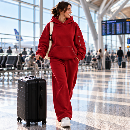 ✈️ Cozy Travel Sleep Hoodie ✨ Built-In Sleep Mask & Hidden Pockets