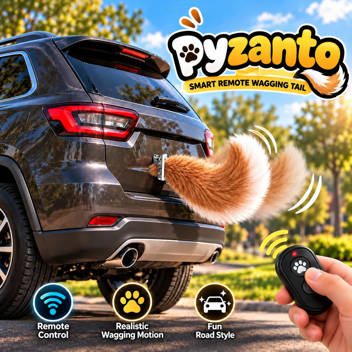 😂 Remote Control Wagging Car Tail ✨ Your Car Can Wag Its Tail Too!