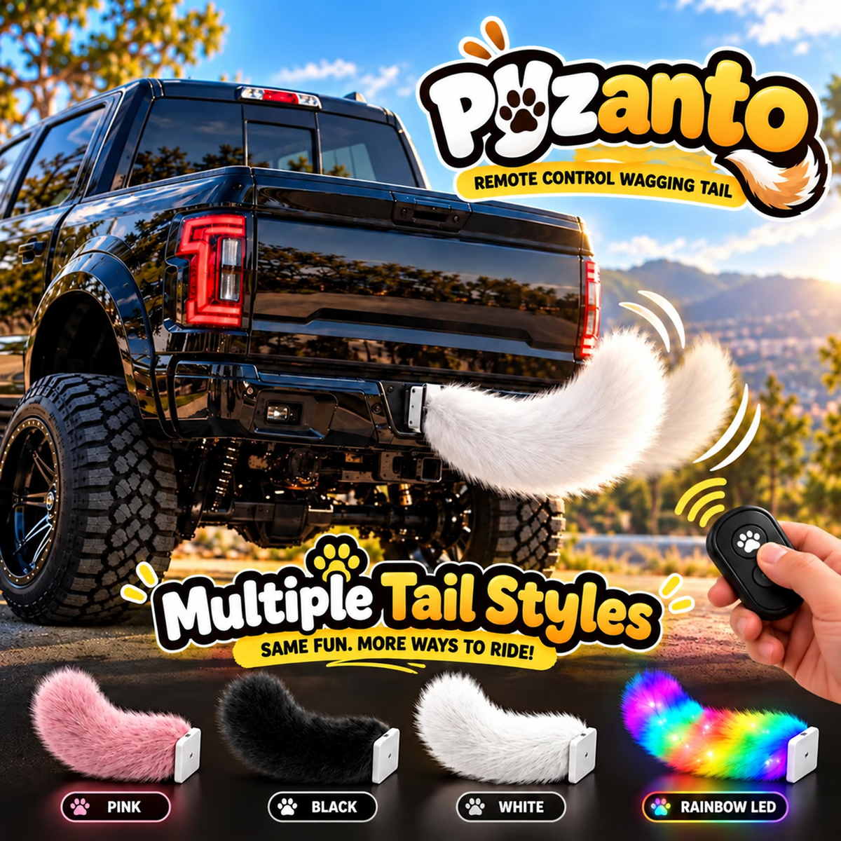 😂 Remote Control Wagging Car Tail ✨ Your Car Can Wag Its Tail Too!