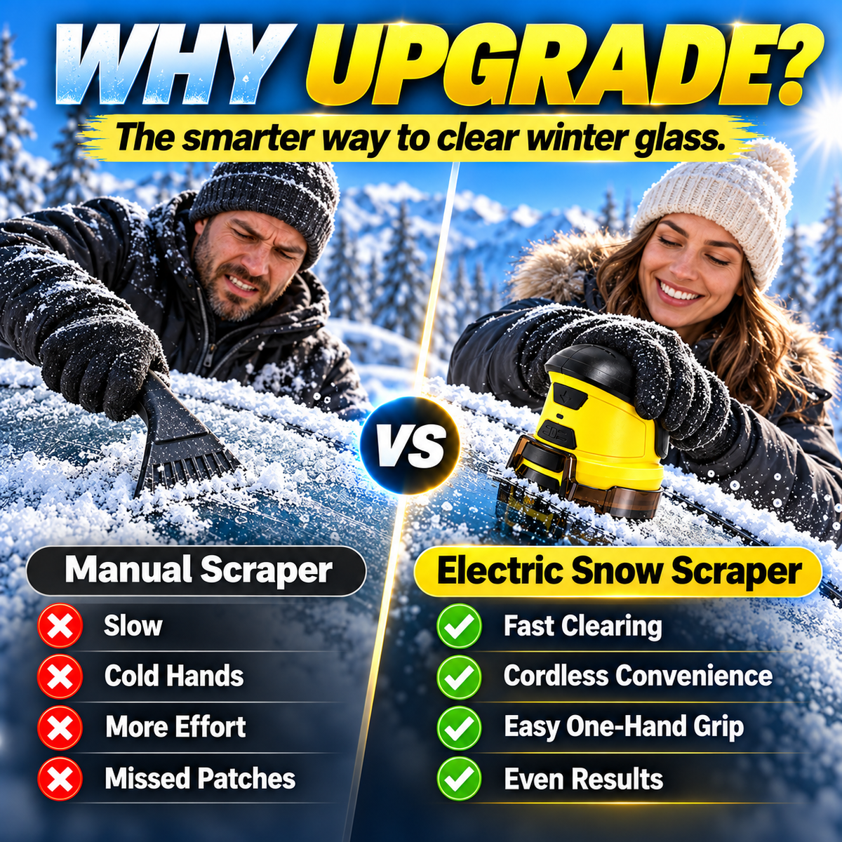 ❄️ Electric Ice Scraper – 1600 RPM Cordless Windshield De-Icer 🚗