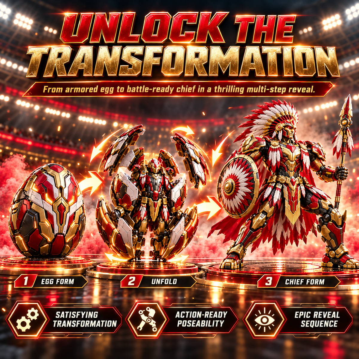 🪶🔥 ChiefMorph – Egg to Chief Transforming Mechanical Figure