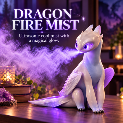 🐉 💨Mystic White Dragon Mist Humidifier ✨ Glowing LED Cool Mist Diffuser & Fantasy Desk Decor