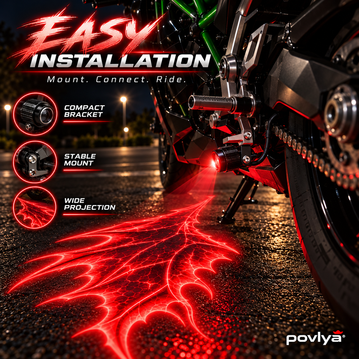 🔥 Demon Wing Motorcycle Projector Kit 😈 Unleash the Beast After Dark!
