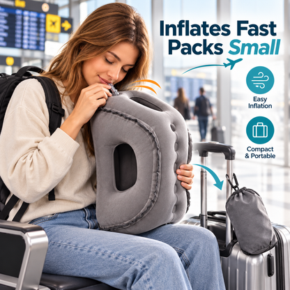 ✈️ Inflatable Airplane Sleep Pillow – Sleep Better on Every Flight