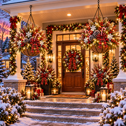 🔥Last Day 50% OFF 🎄 Pre-Lit Christmas Hanging Basket | Pre-lit, weather-resistant, and zero maintenance