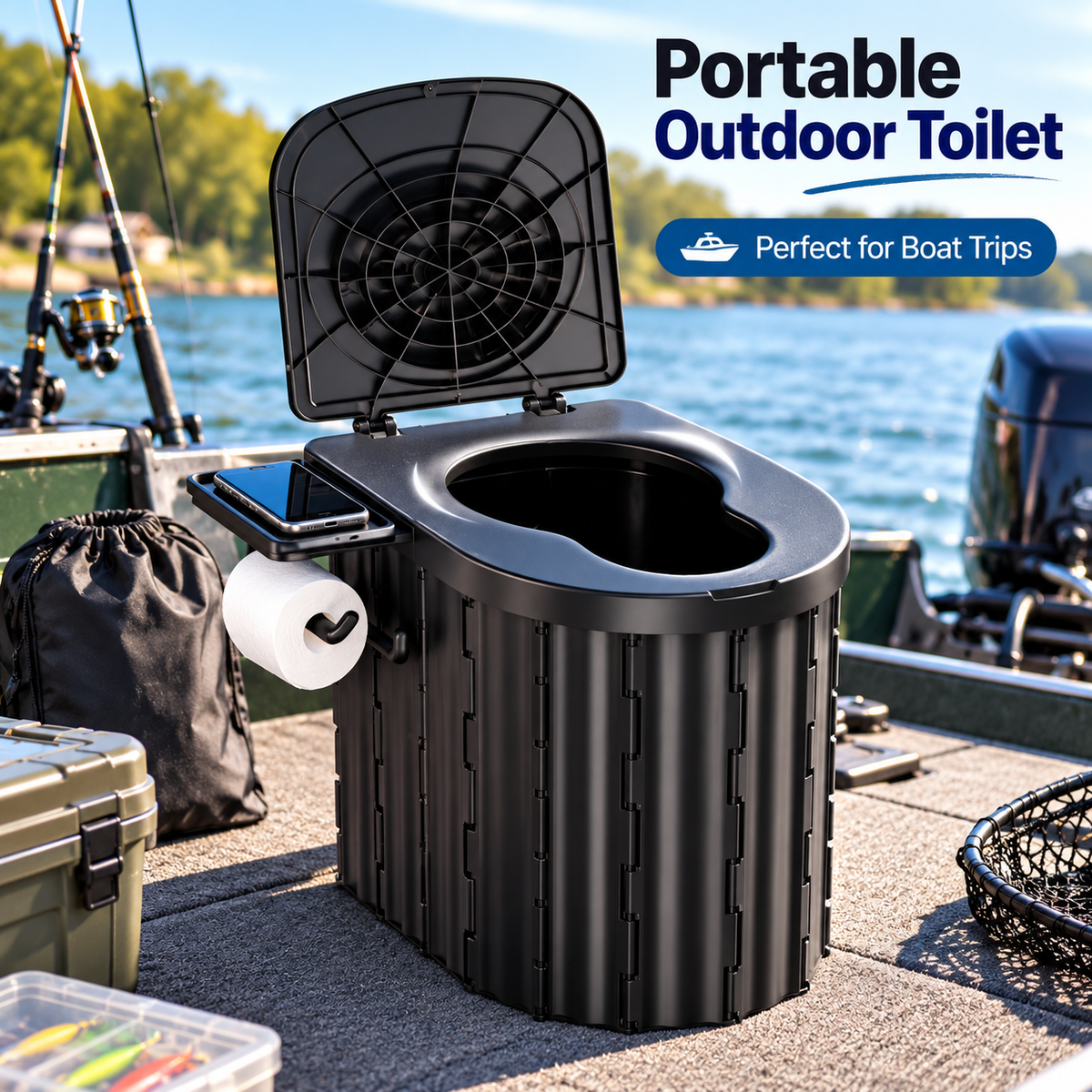 🏕️Portable Outdoor Folding Toilet 🚽 Perfect for Camping, Travel & Outdoors
