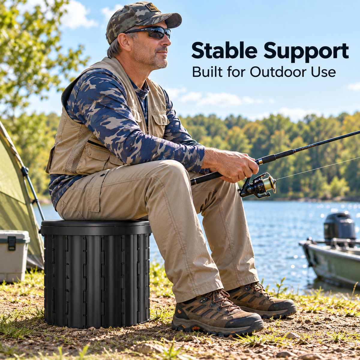 🏕️Portable Outdoor Folding Toilet 🚽 Perfect for Camping, Travel & Outdoors