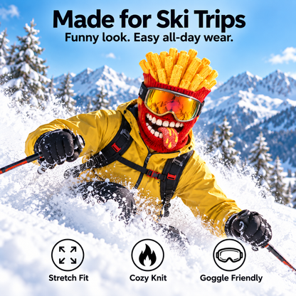 🍔🏂 3D Funny Food Knit Ski Mask for Warm Winter Adventures