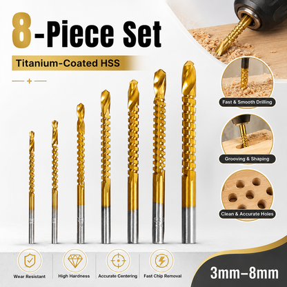 💪6-Piece 3–8mm Titanium Drill Bits⚡ Built for Metal, Wood & Plastic