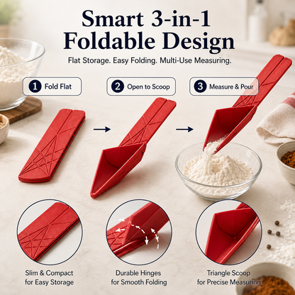🍳 3-in-1 Kitchen Measuring Spoons – Foldable, Space-Saving & Easy to Clean