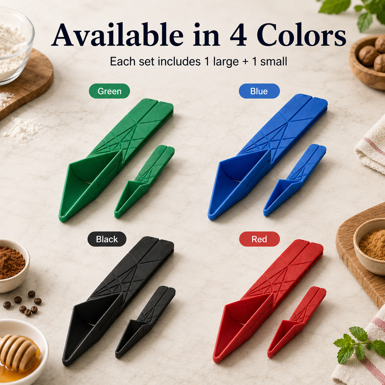 🍳 3-in-1 Kitchen Measuring Spoons – Foldable, Space-Saving & Easy to Clean