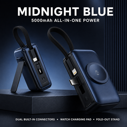 🔥50% OFF TODAY🔋 3-in-1 Mini Power Bank – Phone, Watch & Foldable Stand